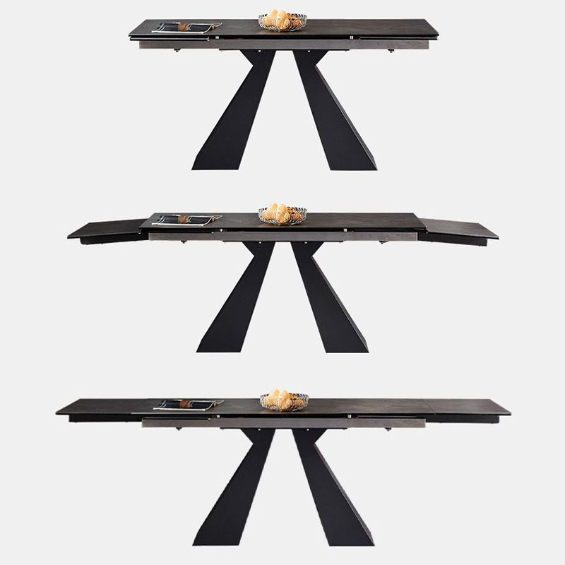 Modern Sintered Stone Extendable Dining Table Set Rectangle Home Dining Set