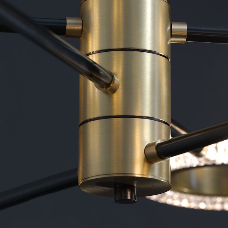 LED Chandelier Modern Style Hanging Lights in Copper for Living Room Dinning Room