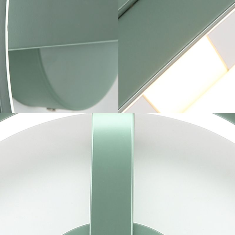 Acryl Ring Inbouw Modernisme Zwart/Wit/Blauw Plafondgemonteerd Licht voor Woonkamer in Warm/Wit, 12,5"/16,5"/20,5" Dia