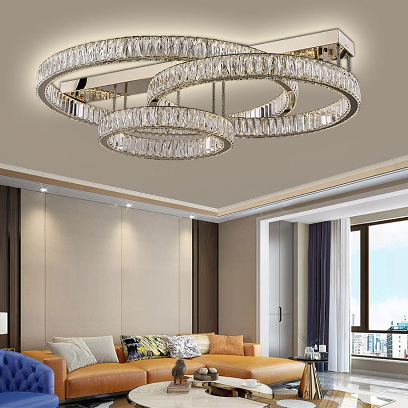 Geometric Flush Mount Contemporary Crystal Flush Ceiling Light Fixture