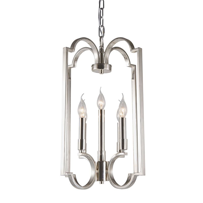 5 Lights Metal Pendant Chandelier Classic Silver Candle Dining Room Hanging Ceiling Fixture