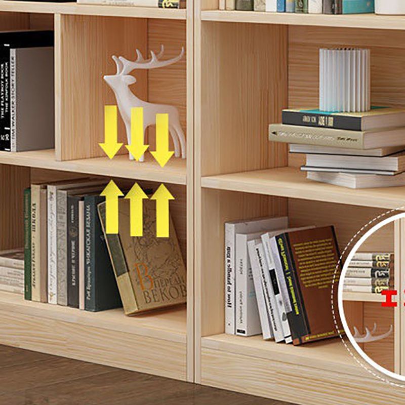 Modern Brown Shelf Bookcase Closed Back Wooden Book Shelf for Study Room