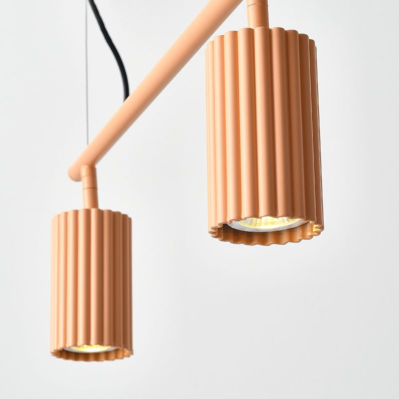 Moderne stijl cilinder eiland verlichtingsarmaturen metaal 4 lichte hanglamp armaturen
