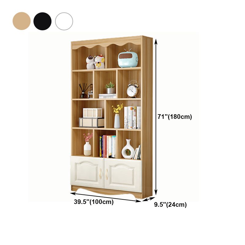 Modern Standard Bookcase Wooden Bookshelf with Rectangle Shelves