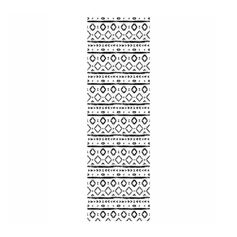 Contemporary Geometries Wall Decor in Black and White Living Room Wallpaper, 19.4 sq ft., Peel and Stick