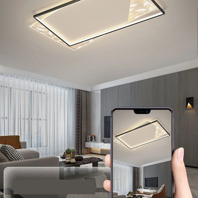 Plafonnier encastré géométrique minimaliste moderne luminaire encastré en verre