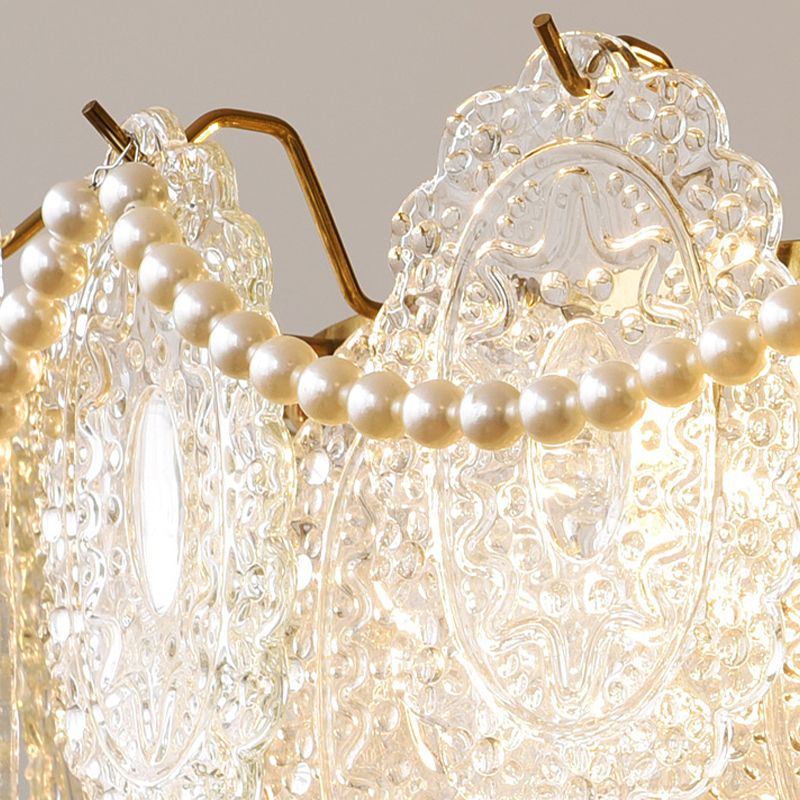 Modern Ceiling Lamp Vintage Flush Mount Light Fixture with Glass Shade for Bedroom