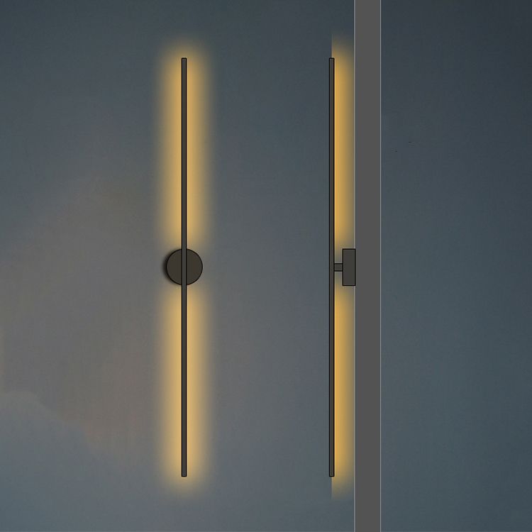 Metal Linear Shape Wall Light Modern 2 Lights Wall Mount Fixture