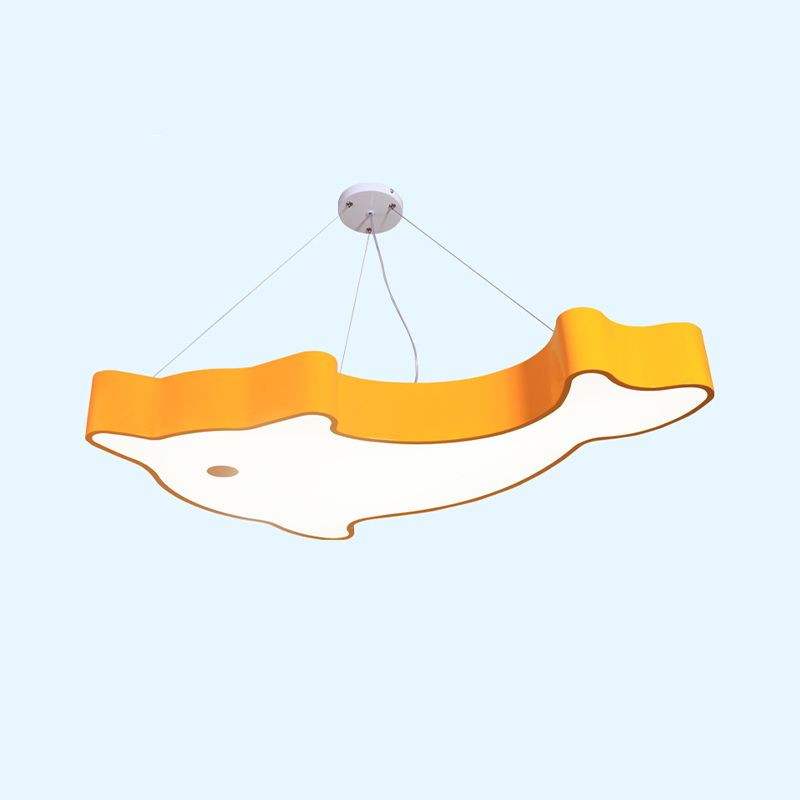 LED Bedroom Chandelier Minimalist Hanging Pendant Light with Dolphin Acrylic Shade