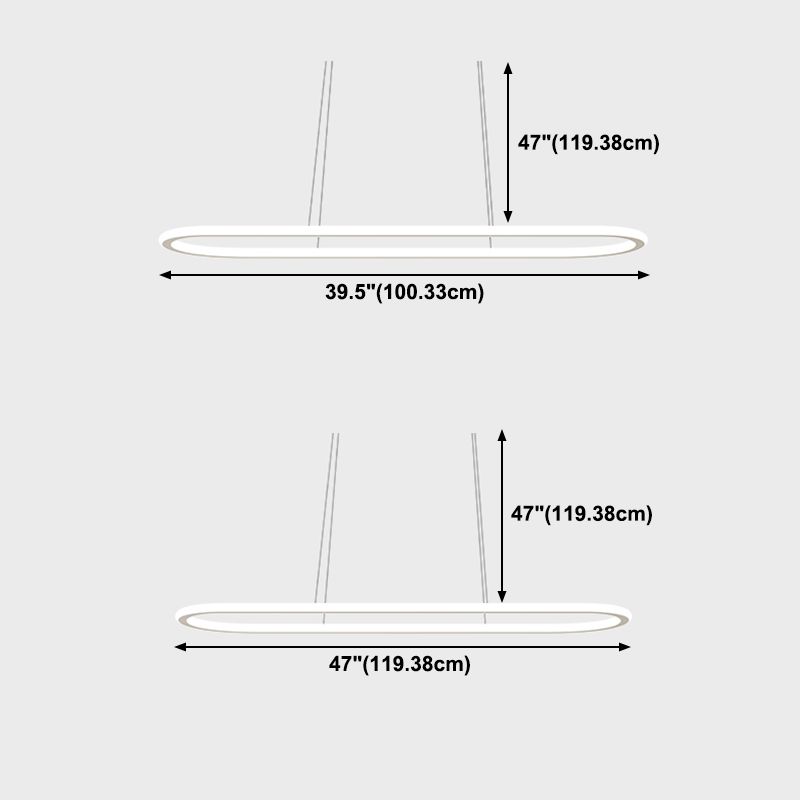 Simple Modern Nordic Style LED Hanging Island Pendant Light for Dining Room Office