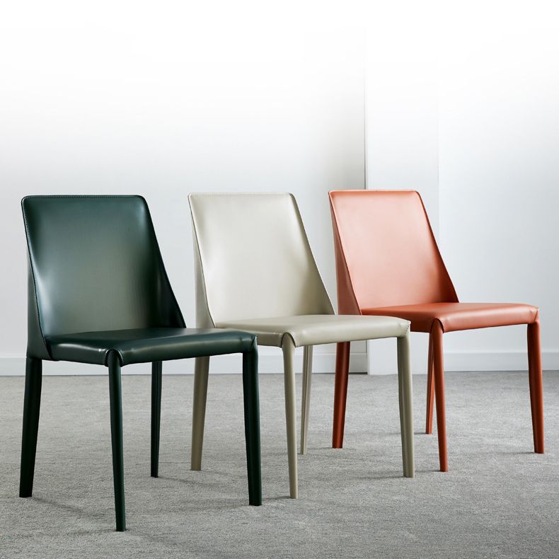 Leather Modern Contemporary Indoor-Outdoor Side Chair Parsons Chair