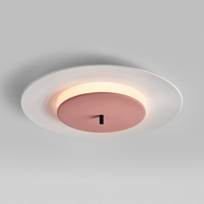 Luminaire de montage de plafond en cercle en métal, lustre de montage de plafond à LED de Style nordique