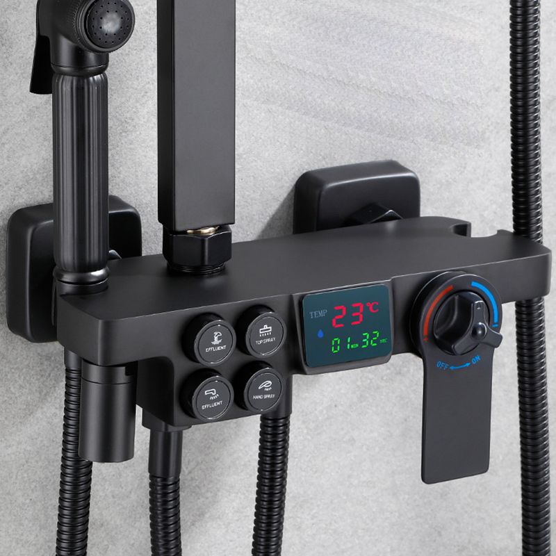 Contemporary Copper Shower System Wall Mounted Shower System with Hand Shower