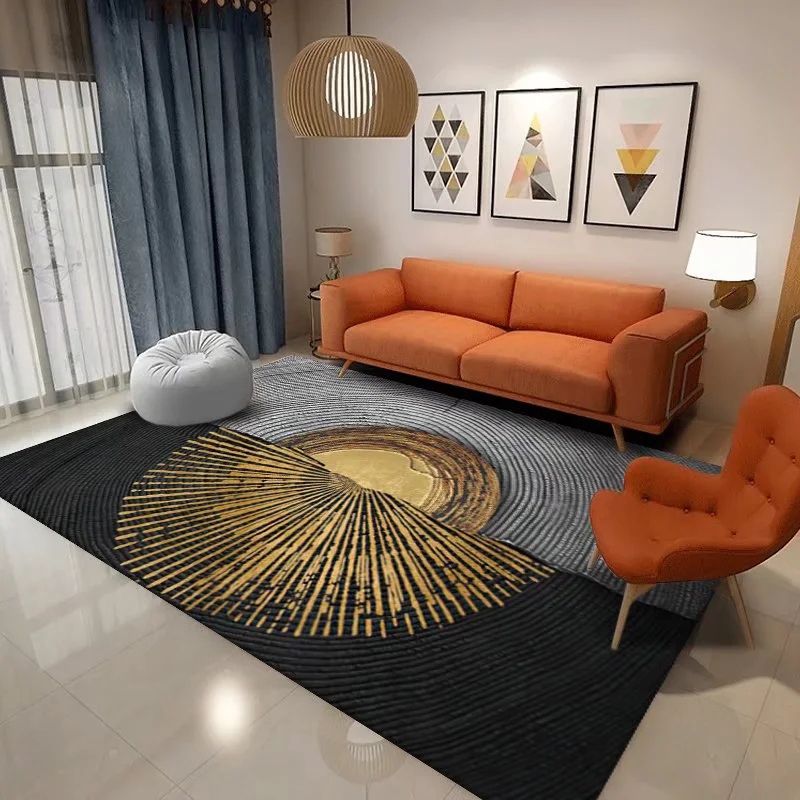 Luxury Area Carpet Modern Indoor Rug Non-Slip Backing Polyester Carpet for Living Room