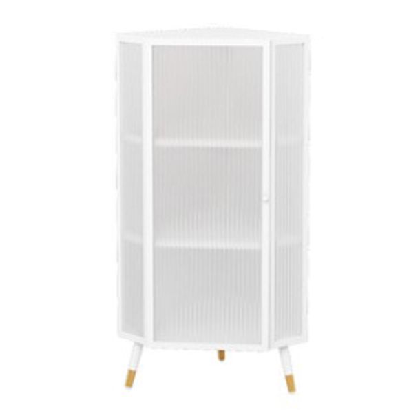 Living Room Minimalism Buffet Server Glass Door Metal Frame Dining Server