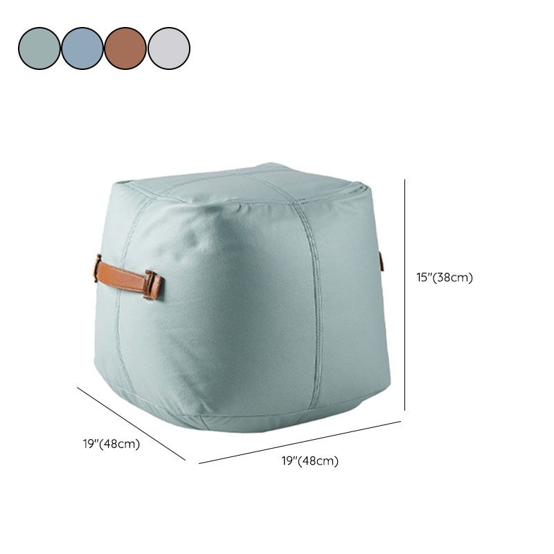 Glam Pouf Ottoman Faux Leather Stain Resistant Upholstered Solid Color Square Ottoman