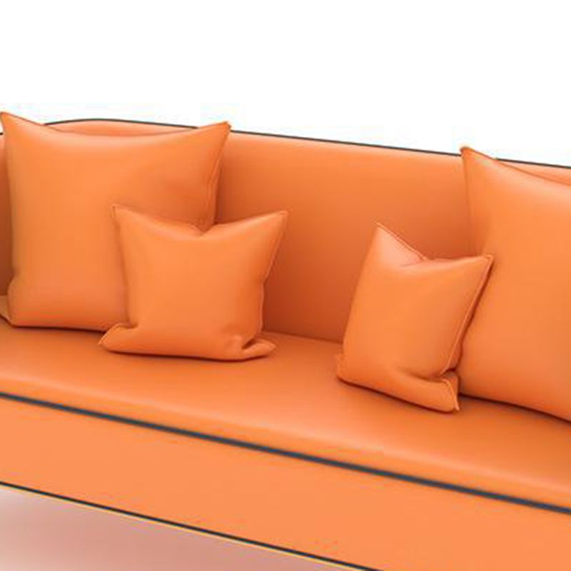 Modern Tuxedo Arm Sofa 29.53" H Faux Leather Seating with Gold Frame