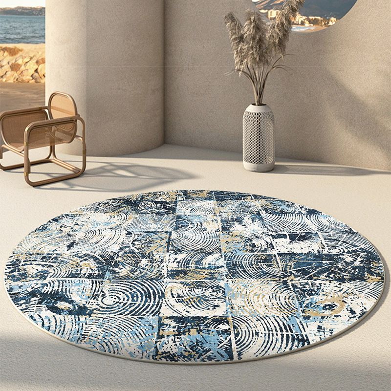 Minimalist Round Carpet Trendy Polyester Area Rug Stain Resistant Rug for Living Room