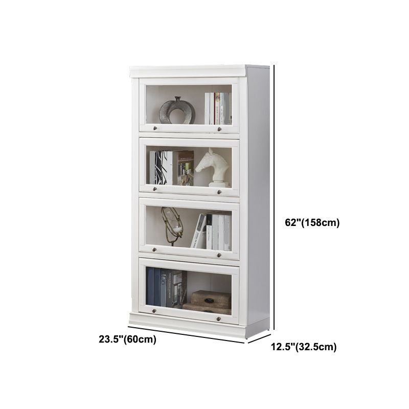 Contemporary Wooden Standard Bookcase Closed Back Bookshelf for Home Office