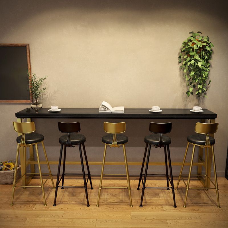 Rectangle Pub Table Bar Height Glam Solid Wood Bar Table for Small Places