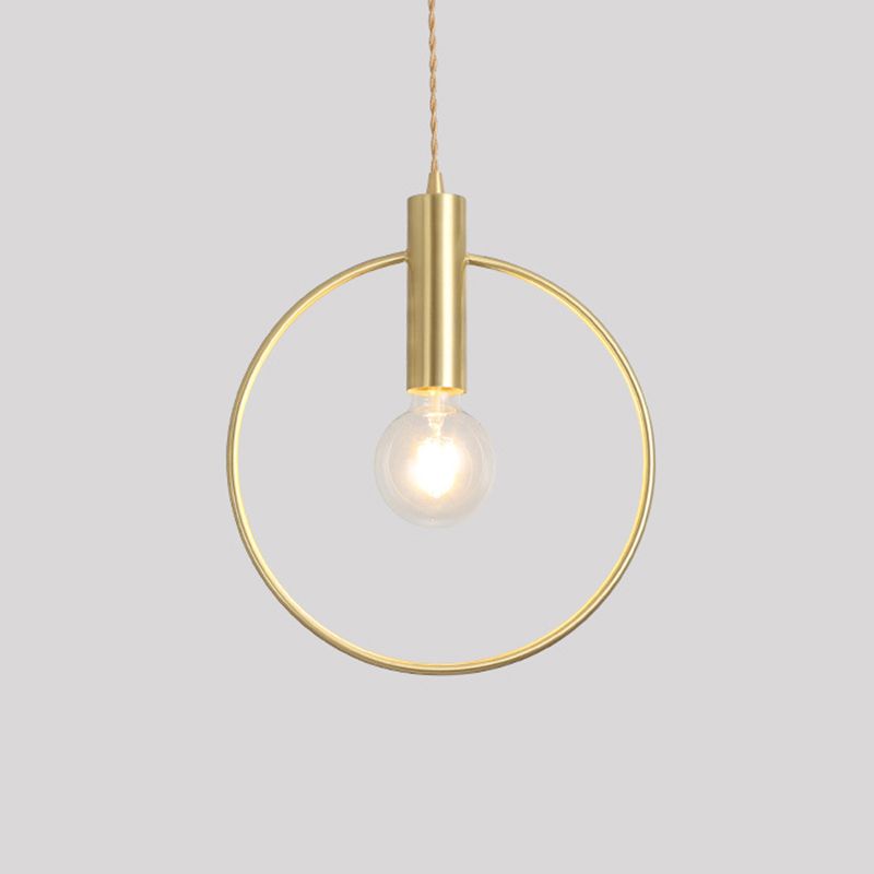 Comedor geométrico Luz de lámpara colgante de estilo loft techo colgante de oro de metal