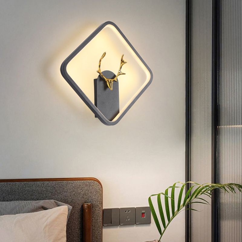 1-Light Geometric Wall Lighting Ideas Modern Style Metal LED Wall Lamp