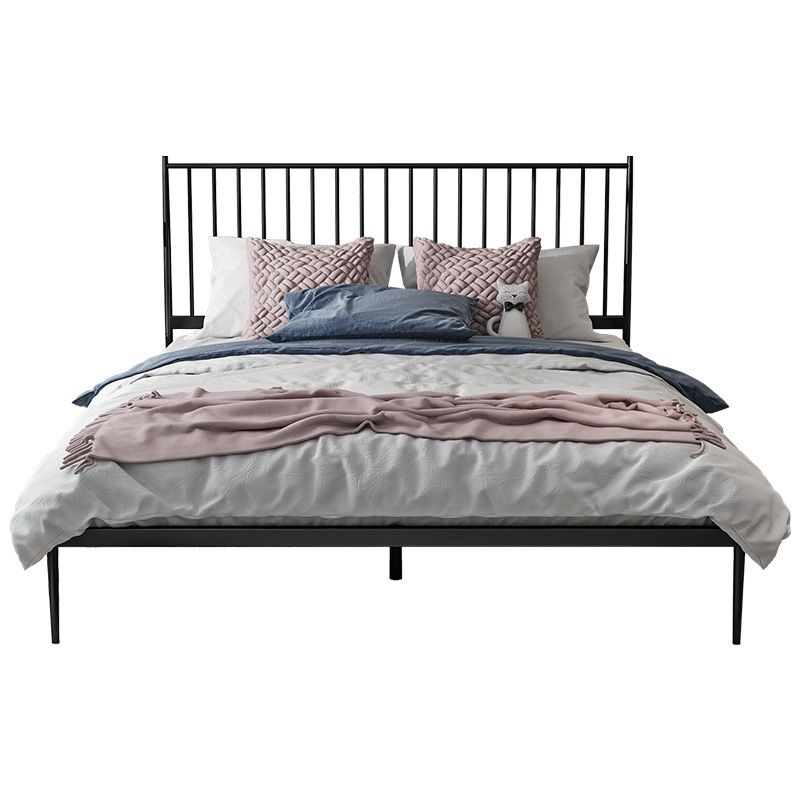43.3" Metal Standard Bed with Spindle Headboard Low Profile Bed