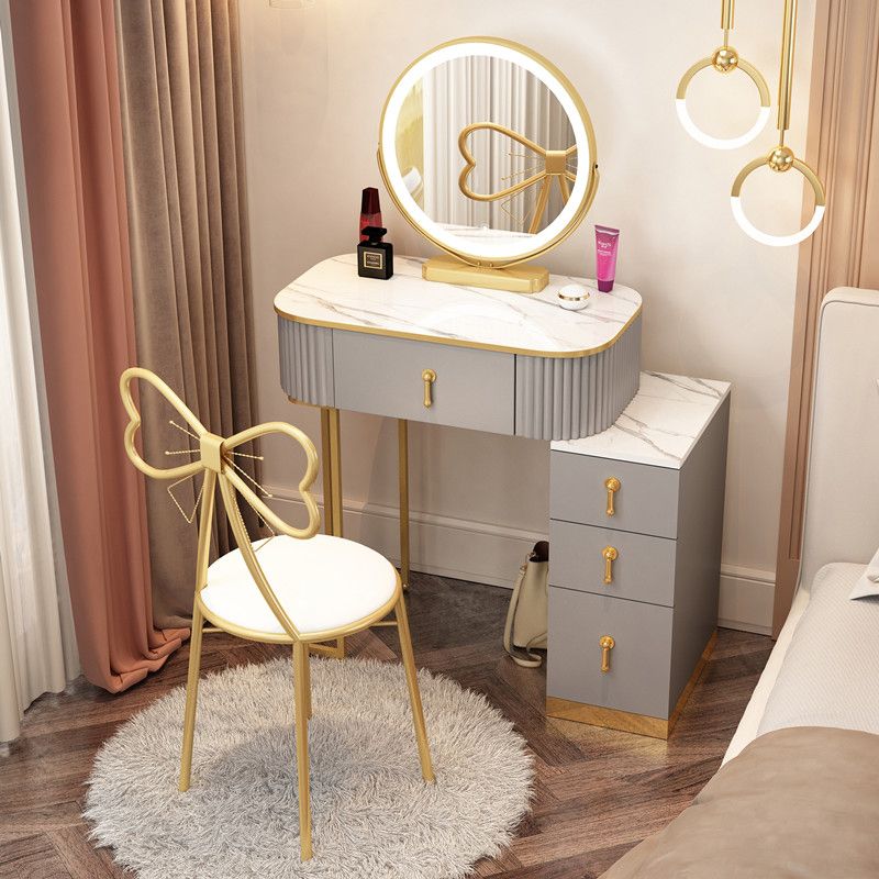 Glam Wood Make-up Vanity Bedroom Makeup Vanity Desk with Drawer