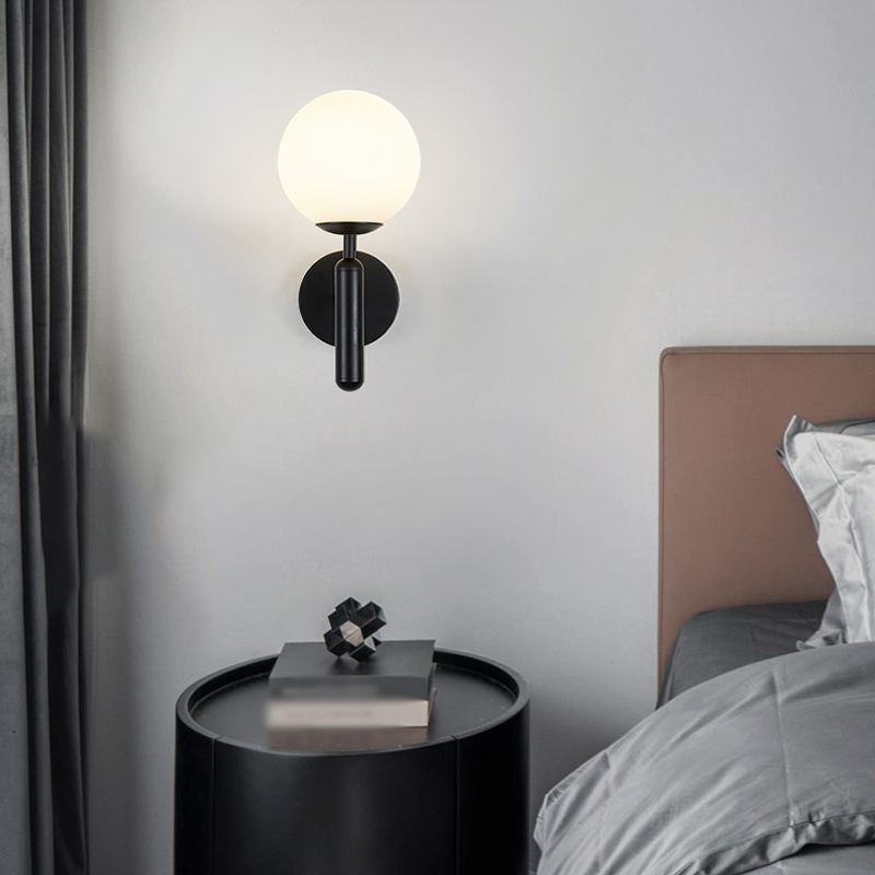 Nordische Wand montieren leichte moderne runde Glasschatten Wandleuchte für Wohnzimmer