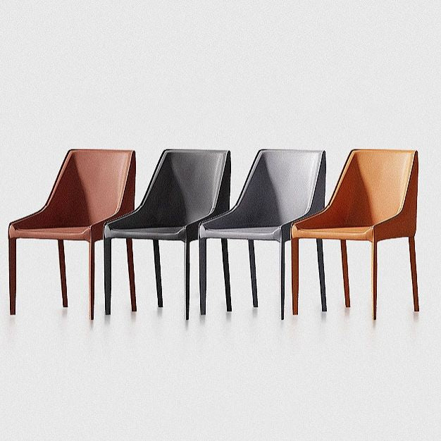 Modern Style Metal Dining Chair Leather Dining Room Chair for Home Use