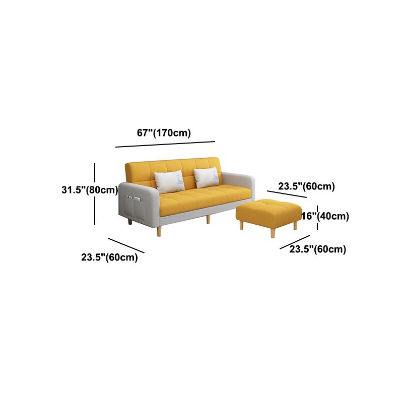 Fabric Square Arm Sectional Sofa 31.5"High Modern Tufted Split-Back Sofa with Storage