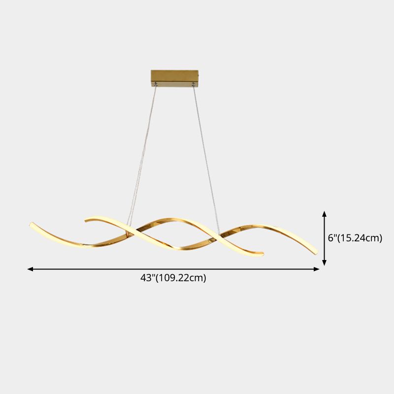 Metal Hanging Pendant Lights Contemporary Linear Hanging Lamps for Dining Room