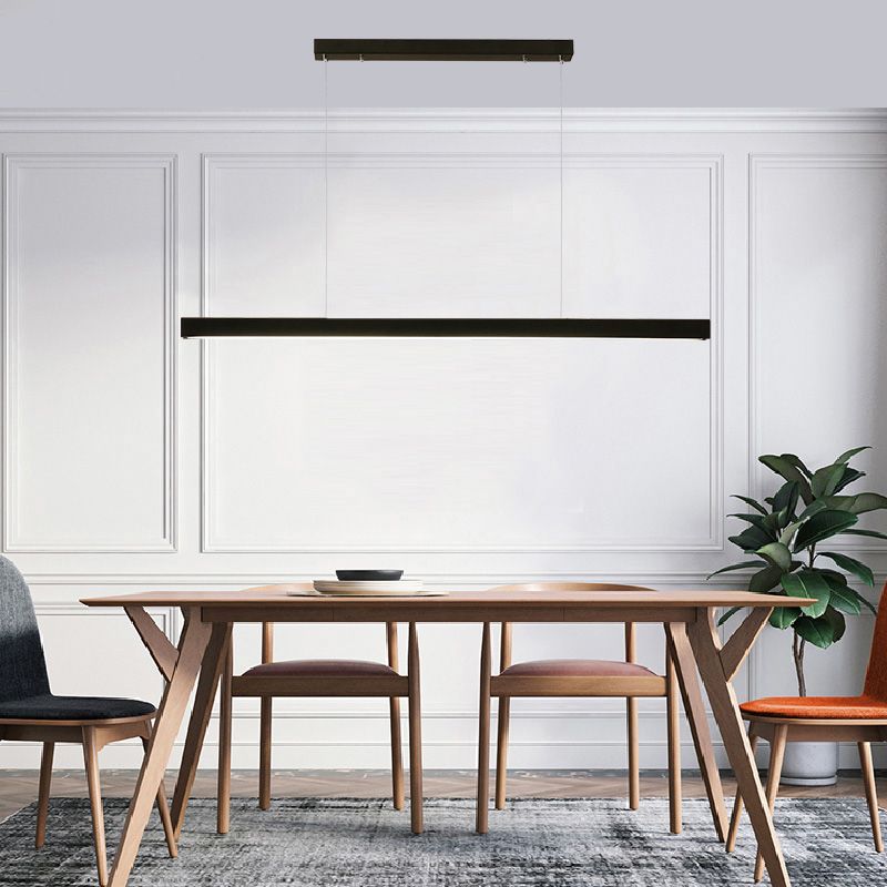 Modern Pendant Lighting for Kitchen Island Linear Pendant Lighting Hanging Lamp in Black