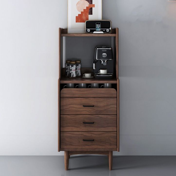 Modern Style 4 Drawer Buffet Table Wood Top Dining Table for Living Room