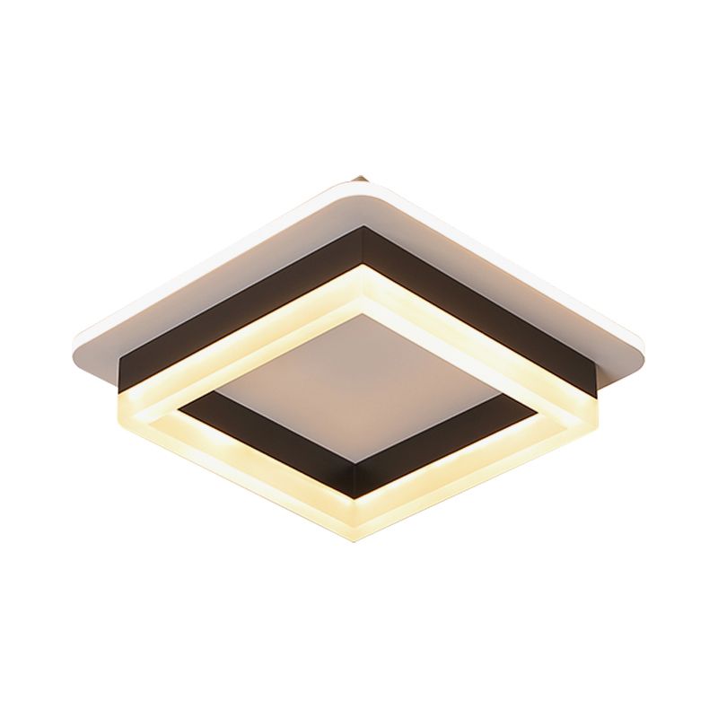 Ronde/vierkante inbouwplafondlamp Minimalistisch acryl Zwart/wit LED-inbouwverlichting in warm/wit licht voor slaapkamer