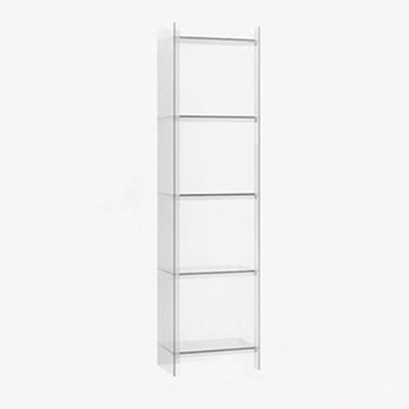 Glam Style Acrylic Standard Bookcase Vertical Closed Back Bookshelf