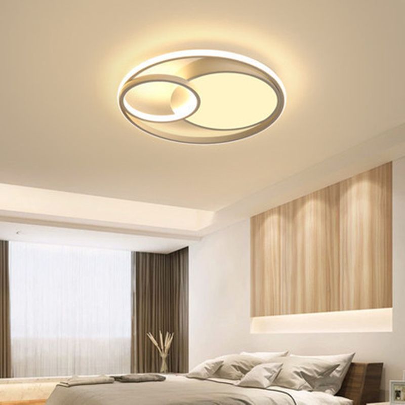 Moderne Schlafzimmer-Deckenleuchte, runde Metall-Umgebungsbeleuchtung, LED-Unterputzleuchte