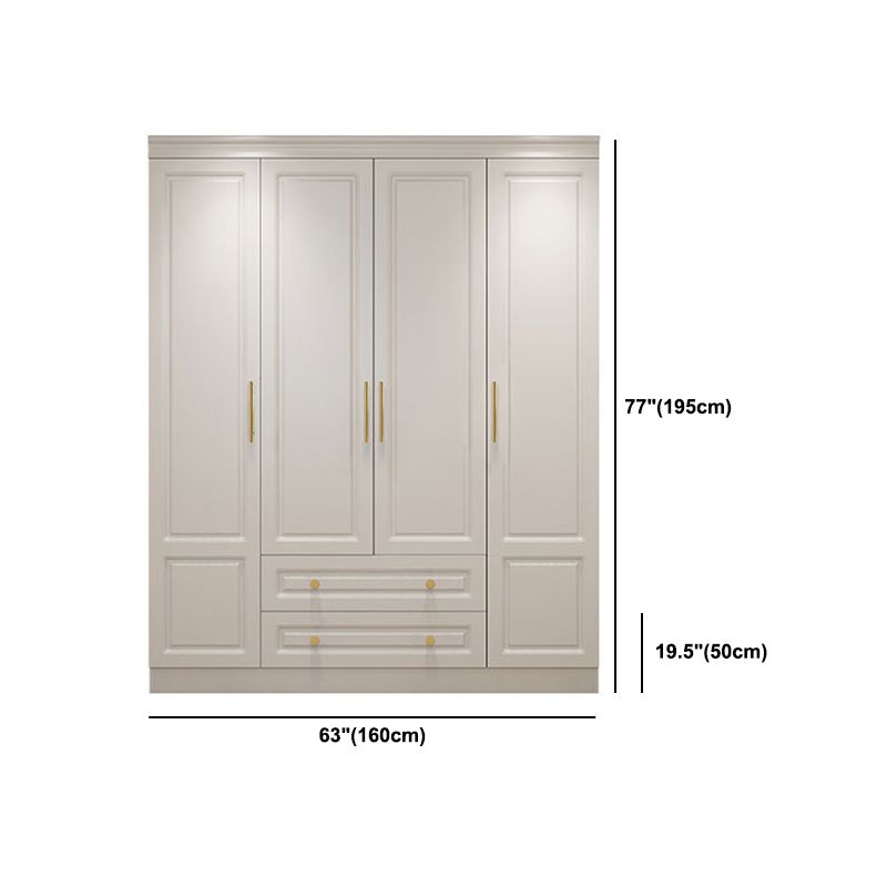 Modern Style Wooden Wardrobe White Colour Soft Close Drawer Wardrobe Closet