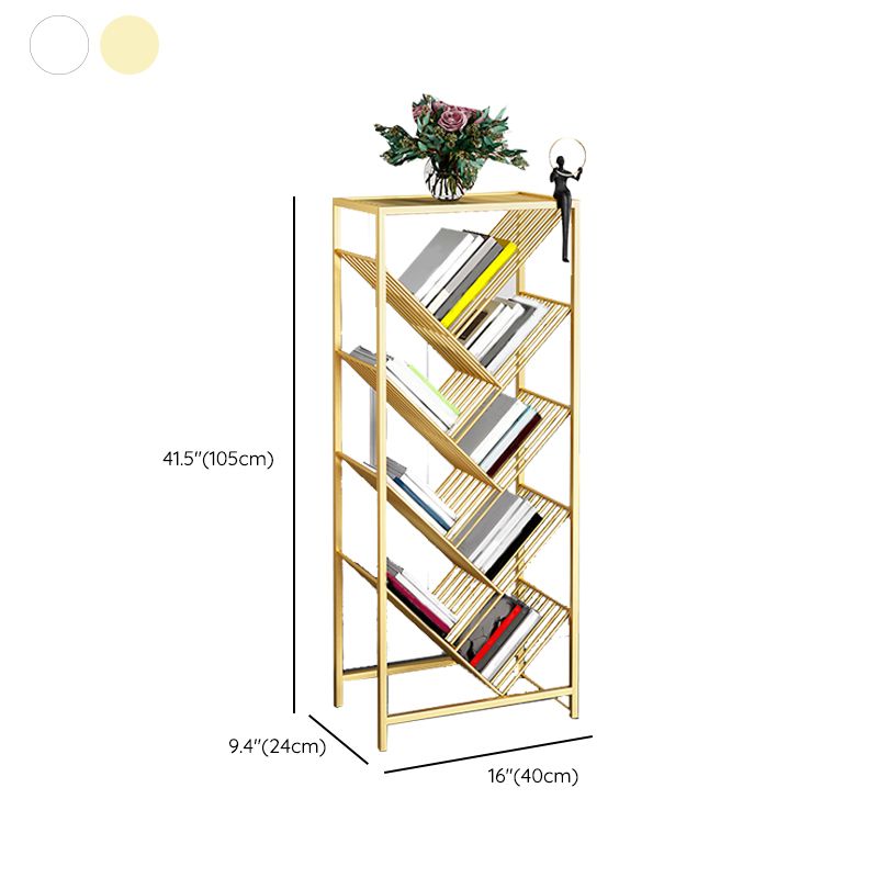 9" Wide Glam Shelf Bookcase Open Shelves Included Metal Bookcase