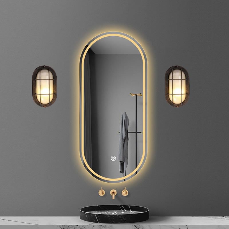 Industrial Style Aluminum Vanity Light Ellipse Shape Vanity Lamp for Shower Room