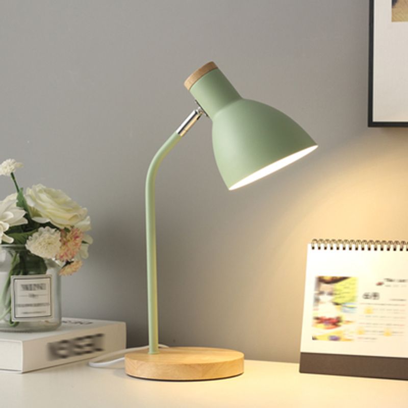 Macaron Simplicity Cone Table Lamp Metallic Nightstand Lamp for Bedroom