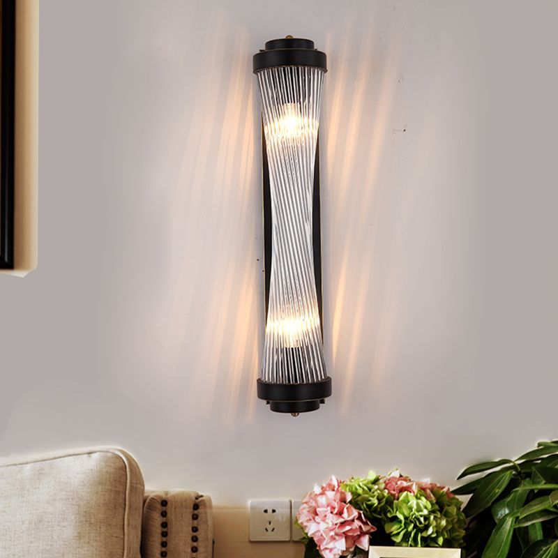 2 Lichter Wandleuchten mit klarem Kristallschatten postmoderner Stillicht für Schlafzimmer