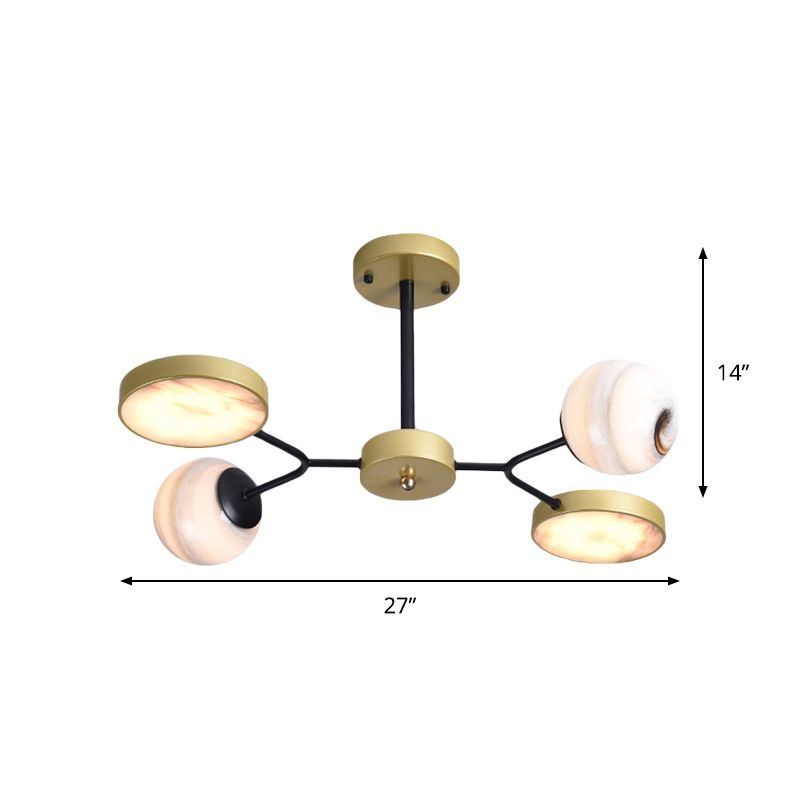 Sfera oro sfera lampadario soffitto nordico 4/6/8 luci lunare vetro a sospensione a sospensione a sospensione