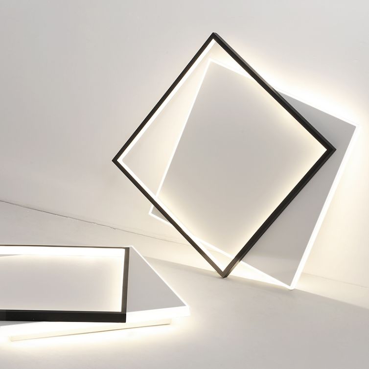 Moderne métal LED encastré luminaire salon géométrique plafond suspendu encastré