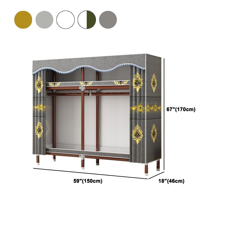 Modern Style Wardrobe Armoire Steel Frame Wardrobe for Bedroom