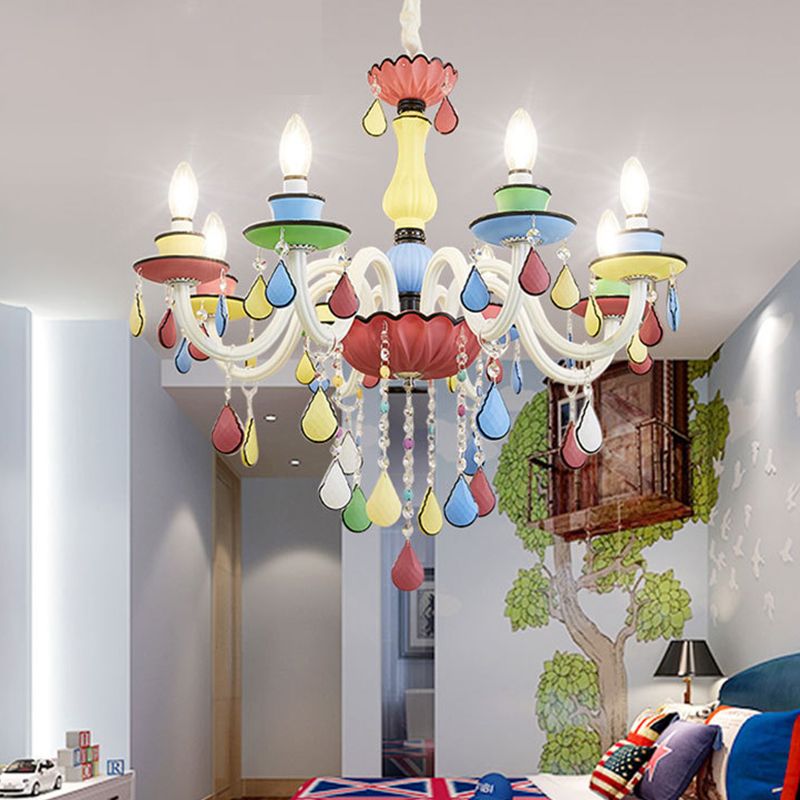Lamaron lampade a candela del lampadario in metallo multicolore lampada sospesa per soggiorno