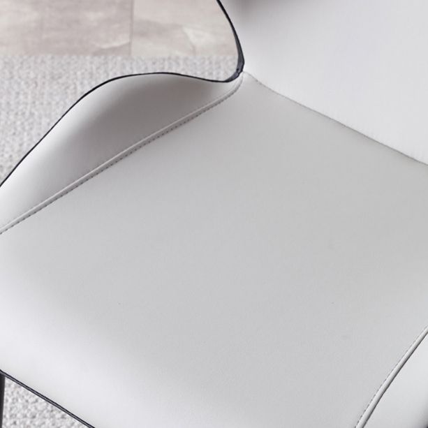 Silla lateral interior contemporánea Wingback Silla de comedor tapizada de metal