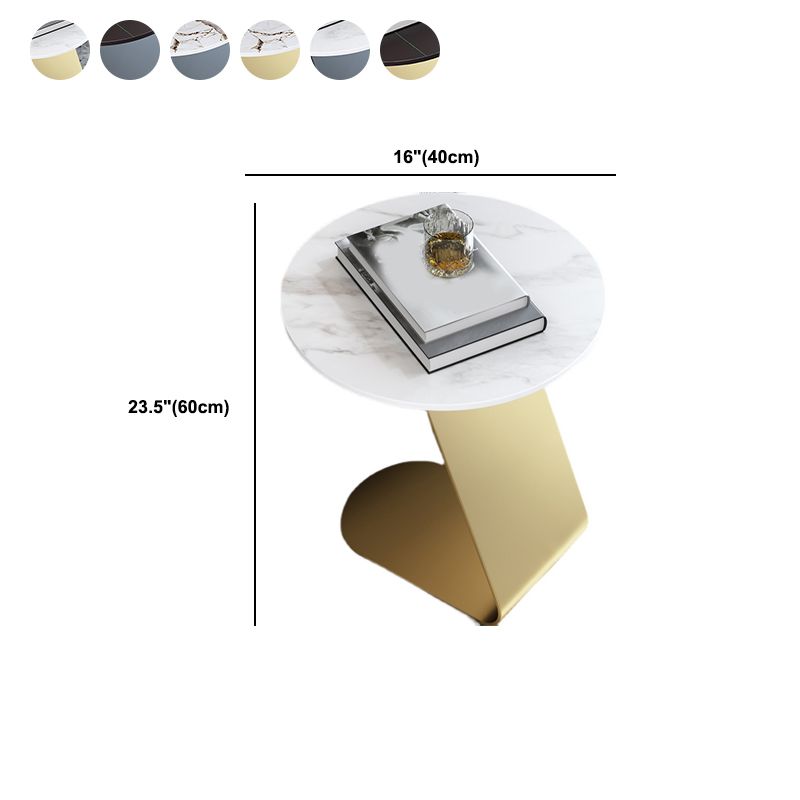 Contemporary Round 23.6" Tall Side Table Metallic C Side Table