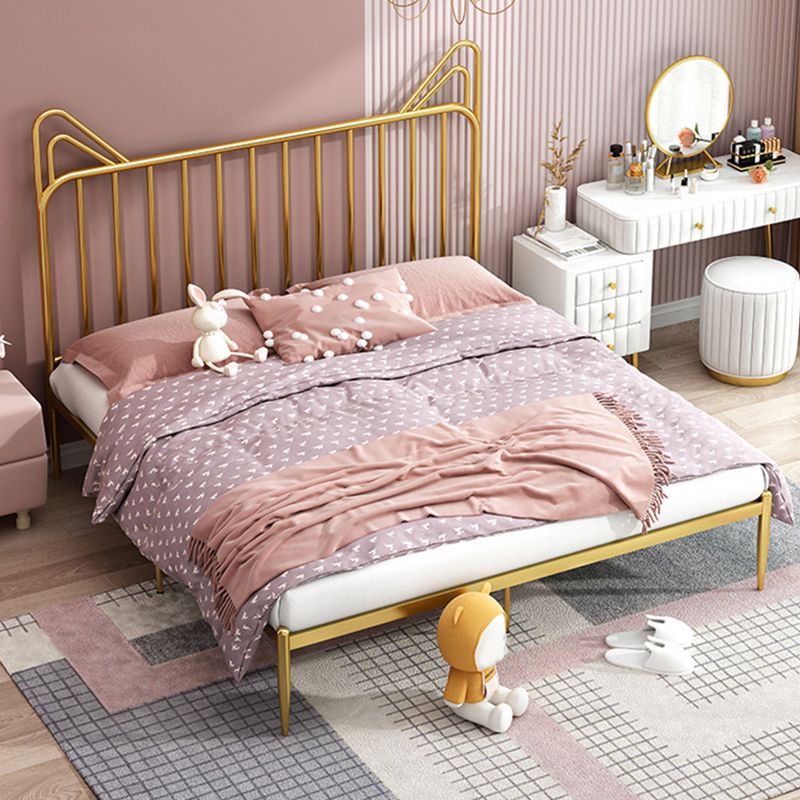 Glam Open-Frame Bed with Rectangle Headboard Metal Frame Bed