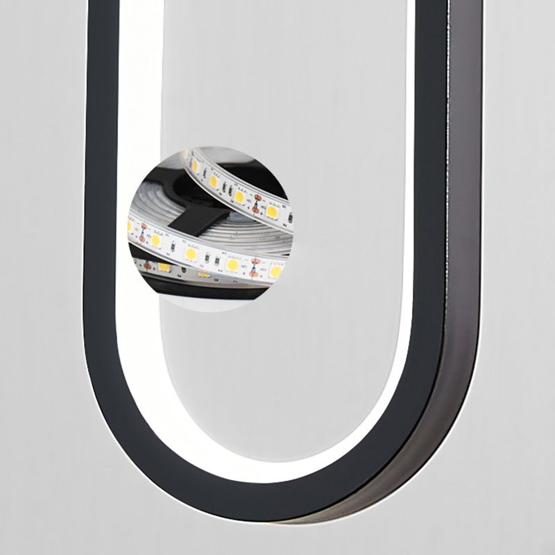 Nordic Style Iron Pendant Light Geometry Oval Led Ceiling Lamp for Bedroom